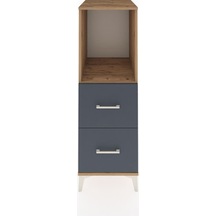 Kronos Dolap Tek Raflı 2 Çekmeceli 44x59x134 Çam-antrasit Çam