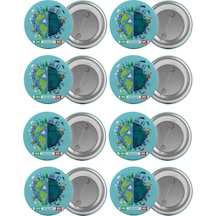 Çevre Koruma Haftası Çanta Rozeti Seti 8 Adet En Büyük Boy 5.8Cm (541731289)