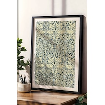 William Morris Brother Rabbit Kardeş Tavşan Desenli Çerçeveli Tablo Viktorya Serisi Duvar Dekoru Siyah