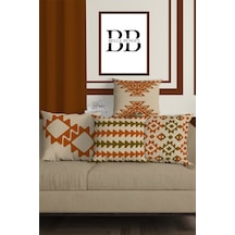 Belle Benoit Baskılı Dekoratif 4'lü Koltuk Kırlent Kılıfı Desen14