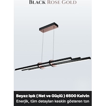 Cosmo Rose Gold Lineer Led Sarkıt Avize Kumandalı Dim Edilebilir Yukarı & Aşağı Işık Beyaz Işık
