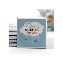 Dark Brown Hoşgeldin Bebek Çikolatası İsim Yazılabilen Hediye Çikolata EBK15 150 Adet