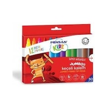 Pensan Yıkanabilir Jumbo Keçeli Gazlı 12 Renk Kalem Seti