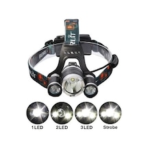 T6 Kafa Feneri 5000 Lumens 3xcree Xm-t6+2r5 Lamba Led Kamp L Tdrtr Çok Renkli