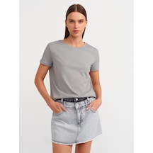 Dilvin 3471 Bisiklet Yaka Basic T-shirt-gri Gri Dilvin 3471 Bisiklet Yaka Basic T-shirt-gri Gri