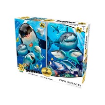 Prime 3d Okyanus Balıkları Ve Köpekbalıkları Selfie İkili Puzzle 200 Parça 10234