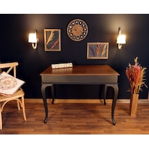Wooding-Mobilya Wooding 100 Cm Masif Siyah Ceviz Yemek Masası