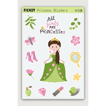Sevimli Prenses Sticker Seti - 14 Adet Etiket Çıkartma Diğer