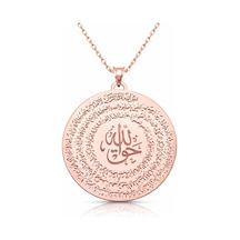 Gümüş Rose El Hakkanî Mührü Bayan Kolye - Renk: Gümüş