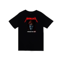 Metallica Baskılı Unisex %100 Pamuk Siyah T-shirt SIYAH