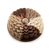 Klasik Dilimli Çiçek Tasarımlı Silikon Kek Kalıbı - Yapışmaz Ve Esnek Pasta Kalıbı 22x5 Cm, 1 Adet .