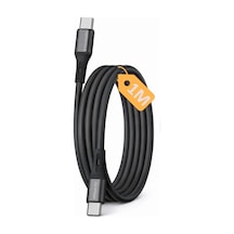 Type C-c Hızlı Şarj Kablosu, 60watt Pd Hızlı Şarj, 1metre, Apple Uyumlu iPhone 15/16/17 Ve Andoid İçin, Siya Standart