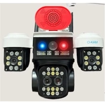 Okam O-kam 8095 3 Lens Sirenli Çakarlı Wifi Solar Kamera