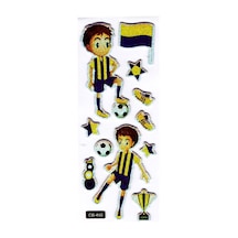 Sticker Kabartmalı Sticker Defter Planlayıcı Etiket Cb493 16x7 Cm- Sarı Mavi Futbol Çok Renkli