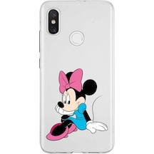 Xiaomi Mi 8 Uyumlu Kapak Minnie Mouse Tasarımlı Şeffaf Silikon Kılıf Şeffaf