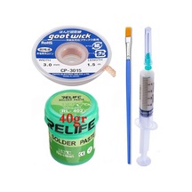 Relıfe Rl-402/ Krem Lehim Paste 183 C 40g Flux Lehim Toplama Ve Cp 3015 Lehim Emme Teli Elektronikçi Yardımcı Seti02