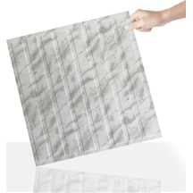 3 Boyutlu Duvar Paneli Kabartmalı Lambiri Desen Pvc 41x41 Cm/ 6 Adet /1 M² Mermer