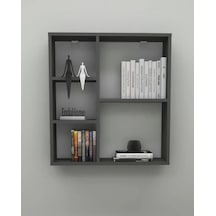 Reyo Enda Home Myra09 5 Bölmeli Modern Duvar Rafı, Mutfak Rafı Antrasit Antrasit