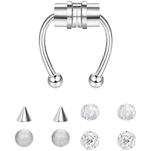 Suntek Kadınlar Için Manyetik Sahte Parlak-gümüş-1,2x8x3mm Gümüş