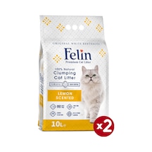 Felin Limon Kokulu Topaklaşan Bentonit Kedi Kumu 2 x 10 L