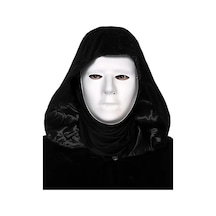 Ers Siyah Kapüşonlu 120 Cm Pelerin Ve Beyaz Boyanabilir Tam Yüz Maske 80628120