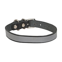 Cattie Reflektörlü Deri Kedi Boyun Tasması L 1.2x25-29CM Siyah