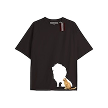 Tarzsokak Goodluck Baskılı Oversize Kalıp Unisex T-shirt Mavi