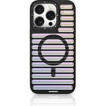 İphone Uyumlu 16 Pro Kılıf Magsafe Şarj Özellikli Youngkit Geek Serisi Kapak Siyah Siyah