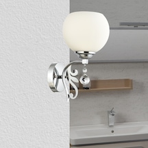 Lamore Home Arya Opal Camlı Kristal Taş Detaylı Tekli Krom Aplik Krom