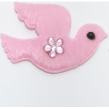 Güvercin Pembe Süsleme Kumaş Sticker 100 Adet Pembe