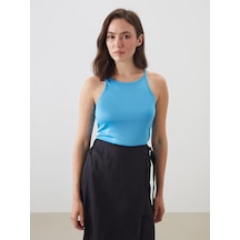 Lcwaıkıkı Classic Mavi Halter Yaka İp Askılı Kadın Atlet