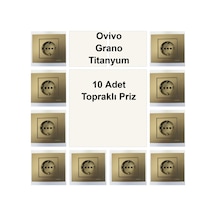 Ovivo Mina Titanyum 10 Adet Topraklı Priz