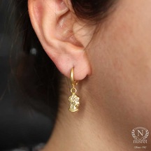 925 Ayar Gümüş Elizabeth Küpe Sarı