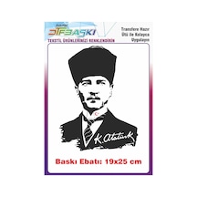 Atatürk İmzalı Ütü İle Yapışan Tişört Tekstil Baskı 2921