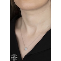 Union Swarovski Zirconia Kadın Pırlanta Montür Gümüş Kolye (550094995)
