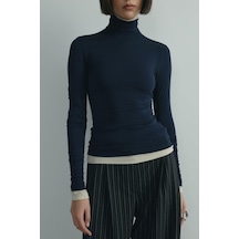 Suud Collection Lacivert Boğazlı Body