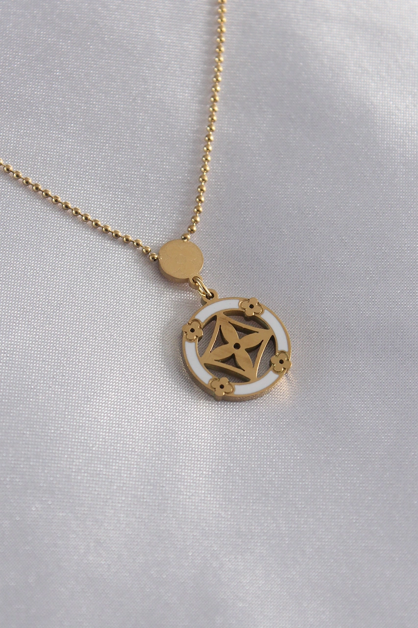Nova Bazaar 316l Çelik Gold Renk Çiçek Figür Kadın Kolye Çok Renkli