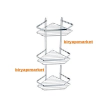 Lider Üçlü Köşelik Banyo Için Şampuanlık L4242 Krom