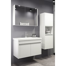 Begonya 80 Cm Cm Banyo Dolabı (Boy Dolap Dahil+Çamaşır Sepeti)