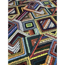 Favor Renkli Geometrik Desenli Dijital Baskılı Döşemelik Kumaş 100 x 140 cm