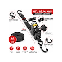 Sn-37789 3 Metre Otomatik Cırcırlı Bağlama Kayışı Spanzet Kaydırmaz Tutamaklı Dayanıklı Çelik Gövde 230kg Belirtilmemiş
