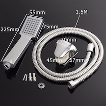 Lebıhmurah Bf348 Faydalı Araçlar Duvara Monte Duş Başlıkları Seti Banyo Abs Kaplama Su Tasarruflu Kare El Tutacağı Gümüş