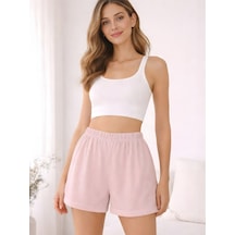 Kadın %100 Pamuklu Yazlık Pijama Alt Pudra