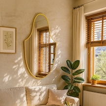 50x89 Cm Altın Çerçeveli Dekoratif Duvar Aynası Modern Oval Salon Aynası Tasarımı Altın 50x89 Cm Altın Çerçeveli Dekoratif Duvar Aynası Modern Oval Salon Aynası Tasarımı Altın