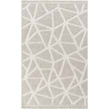 Çam Halı Enti Halı Togo 7502 Bej Geometrik Desenli Makine Halısı