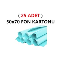 25 Adet 50x70 Cm Açık Mavi Renkli Fon Kartonu Rulo Canlı Renk Büyük Boy Anaokulu Kreş Okul
