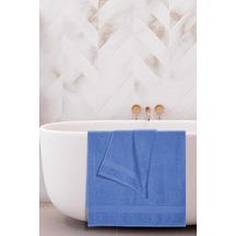 2 Li Banyo Havlu Takımı %100 Pamuklu Dry Mavi Renkli