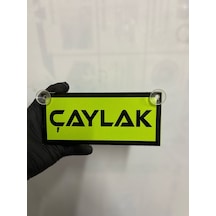 Yeşil Renk Üzeri Siyah Renk Çaylak Yazılı Vantuzlu Cam Süsü