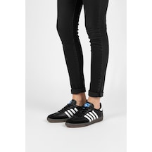 Elit Ikz1726 Kadın Klasik Sneaker Siyah - Beyaz Siyah - Beyaz