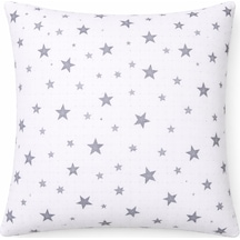 More Home Müslin Bebek Yastık Kılıfı % 100 Pamuklu Gri Yıldızlı